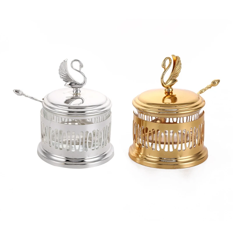 European-style kitchen creative glass cruet hollow swan decorative sugar cup seasoning storage box
European-style kitchen creative glass cruet hollow swan decorative sugar cup seasoning storage box