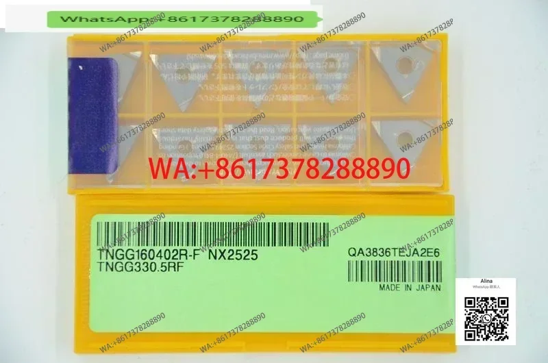 10pcs Spot original genuine TNGG160402R-F NX2525 Japanese R0.2 angle precision turning steel blade
10pcs Spot original genuine TNGG160402R-F NX2525 Japanese R0.2 angle precision turning steel blade
