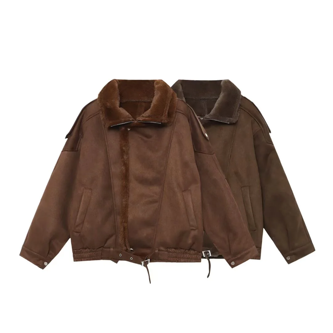 2025 Winter New Women's Casual Fashionable Elegant Merard Collar Long-Sleeved Suede Lambswool Shearling Coat
2025 Winter New Women's Casual Fashionable Elegant Merard Collar Long-Sleeved Suede Lambswool Shearling Coat