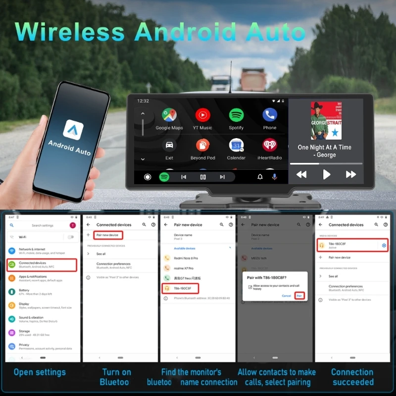 QM High-performance 10.26" Wireless Car Screen Car-play Android Screen Image-Mirror
QM High-performance 10.26" Wireless Car Screen Car-play Android Screen Image-Mirror