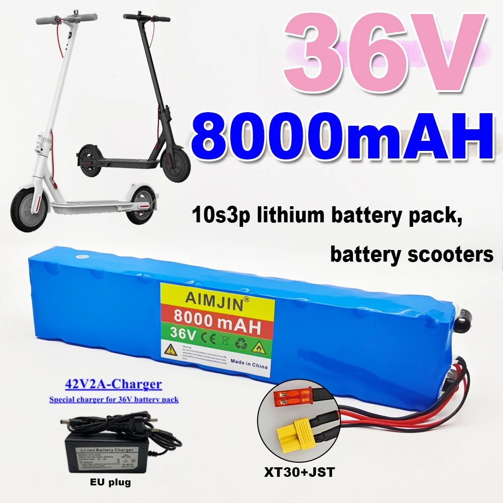 36V Scooter battery 8000mAh 10S3P Battery Pack for M365 Scooter with BMS+charger
36V Scooter battery 8000mAh 10S3P Battery Pack for M365 Scooter with BMS+charger