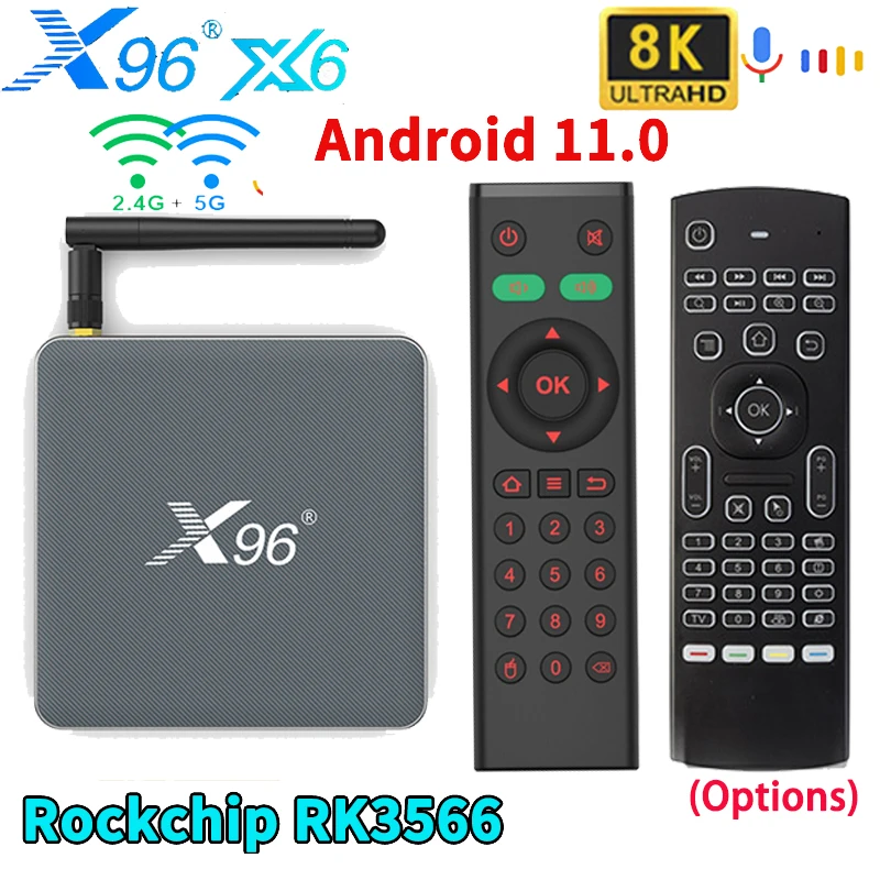 X96 X6 Smart Android 11.0 TV BOX RK3566 1000M 8K 8G128G 4G32G 4K Media Player 5G Dual WIFI USB3.0 2T2R HDR10 prefix Set top Box
X96 X6 Smart Android 11.0 TV BOX RK3566 1000M 8K 8G128G 4G32G 4K Media Player 5G Dual WIFI USB3.0 2T2R HDR10 prefix Set top Box