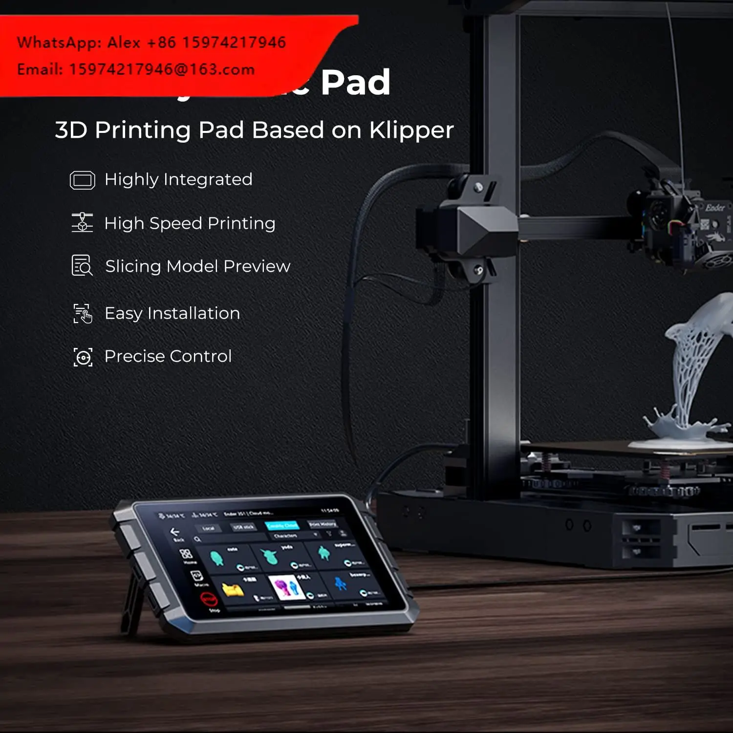 Creality Sonic Pad T800 7 Inch Touch Screen Smart Pad ABS+PC Material For 3D Printers Higher Printing Speed Klipper Accessory
Creality Sonic Pad T800 7 Inch Touch Screen Smart Pad ABS+PC Material For 3D Printers Higher Printing Speed Klipper Accessory