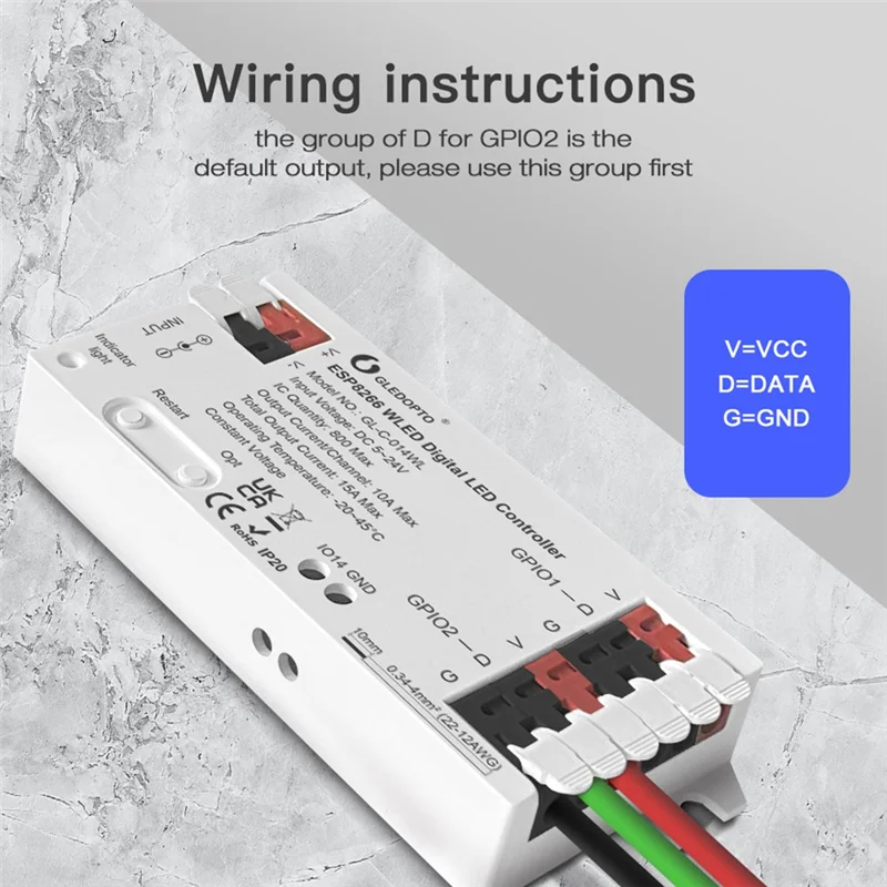 AONEQ-GLEDOPTO WLED Digital Light Strip Controller RGB RGBW 2811 Simple Wiring Colorful Effects 100+ Supports WS2811 Strip Light
AONEQ-GLEDOPTO WLED Digital Light Strip Controller RGB RGBW 2811 Simple Wiring Colorful Effects 100+ Supports WS2811 Strip Light