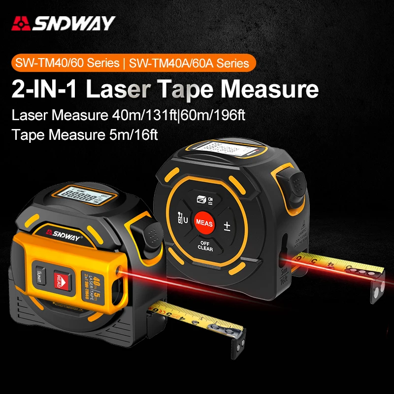 Sndway Bilateral Laser Distance Meter 200m Dual Laser Distance Measure Digital Rangfinder Rechargeable Laser Measure Tool
Sndway Bilateral Laser Distance Meter 200m Dual Laser Distance Measure Digital Rangfinder Rechargeable Laser Measure Tool