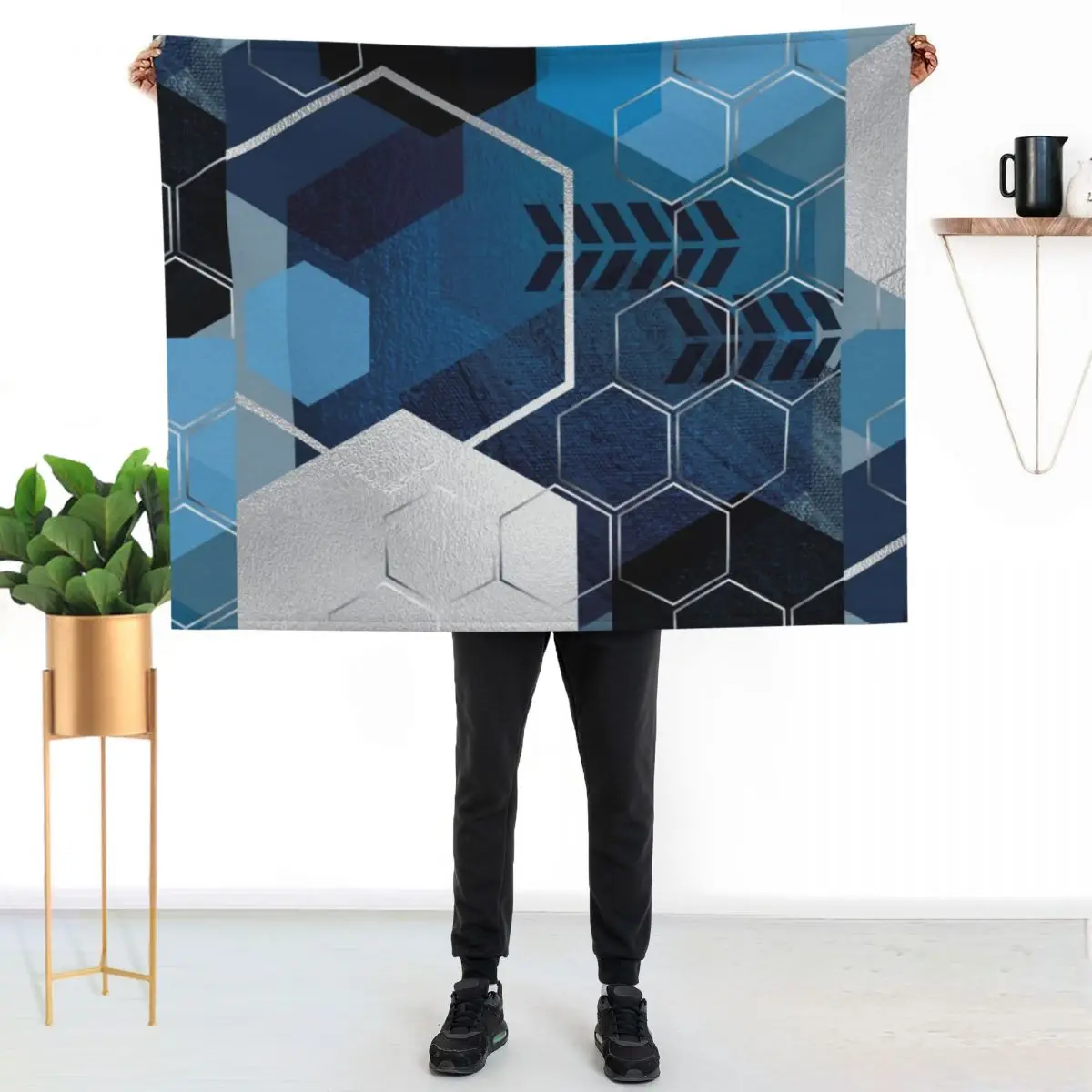Blue GeoLuxe No. 3 Throw Blanket Shaggy Furry Soft Blanket for Bedroom Living Room
Blue GeoLuxe No. 3 Throw Blanket Shaggy Furry Soft Blanket for Bedroom Living Room