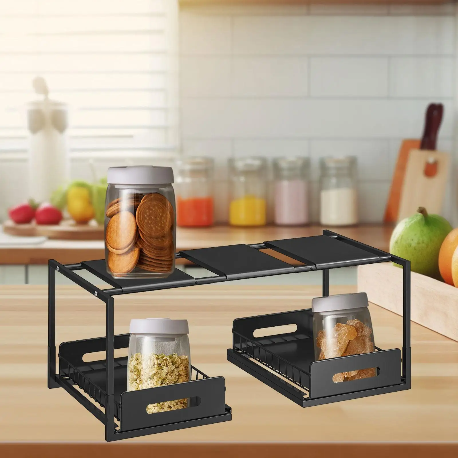 Under Sink Shelf Stable Cutlery Holder Seasoning Shelving Slide Out Sink Shelf Kitchen Sink Storage Rack for Countertop Cabinet
Under Sink Shelf Stable Cutlery Holder Seasoning Shelving Slide Out Sink Shelf Kitchen Sink Storage Rack for Countertop Cabinet