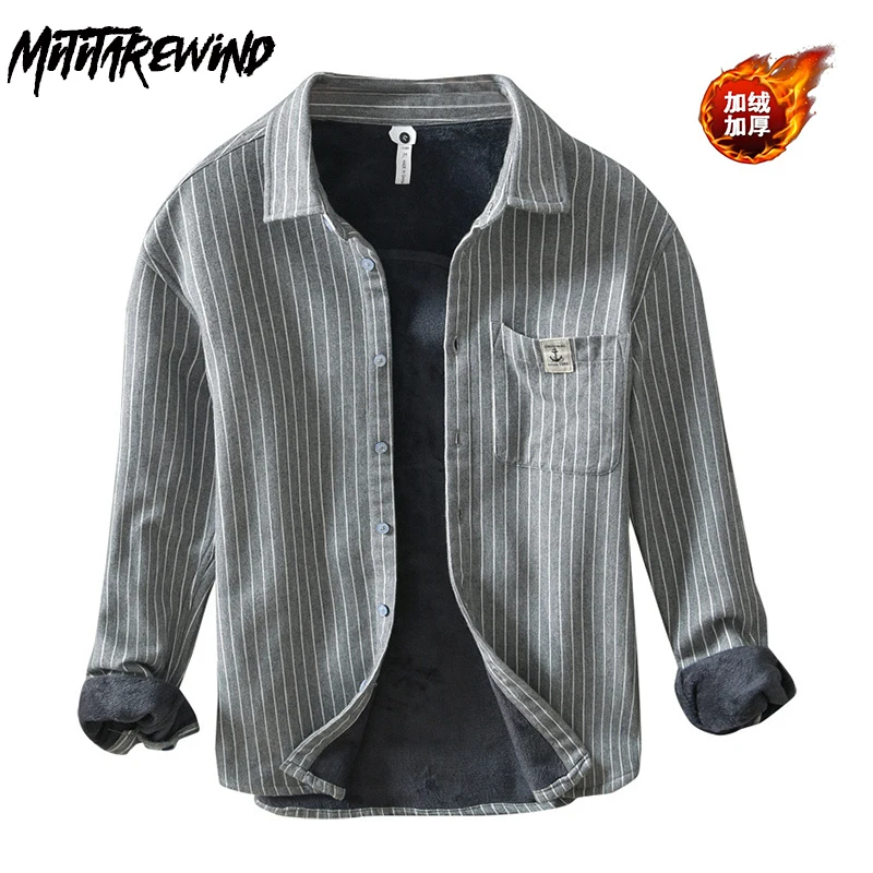 New Winter Shirt Men Daily Causal Long Sleeve Shirts Fleece Striped Shirt Harajuku Vintage Clothes Thick Keep Warm Top Fashion
New Winter Shirt Men Daily Causal Long Sleeve Shirts Fleece Striped Shirt Harajuku Vintage Clothes Thick Keep Warm Top Fashion