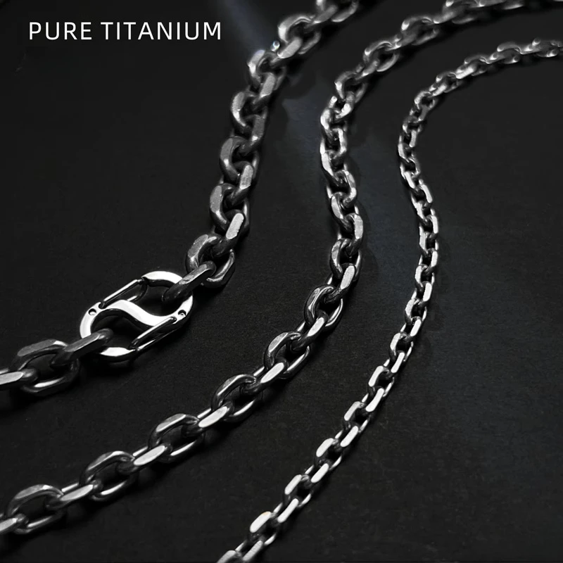 Ultra Light Pure Titanium Angle Chain Necklace For Men and Women Retro Plain Industrial Couple Oval Chain Non-Allergic Necklaces
Ultra Light Pure Titanium Angle Chain Necklace For Men and Women Retro Plain Industrial Couple Oval Chain Non-Allergic Necklaces