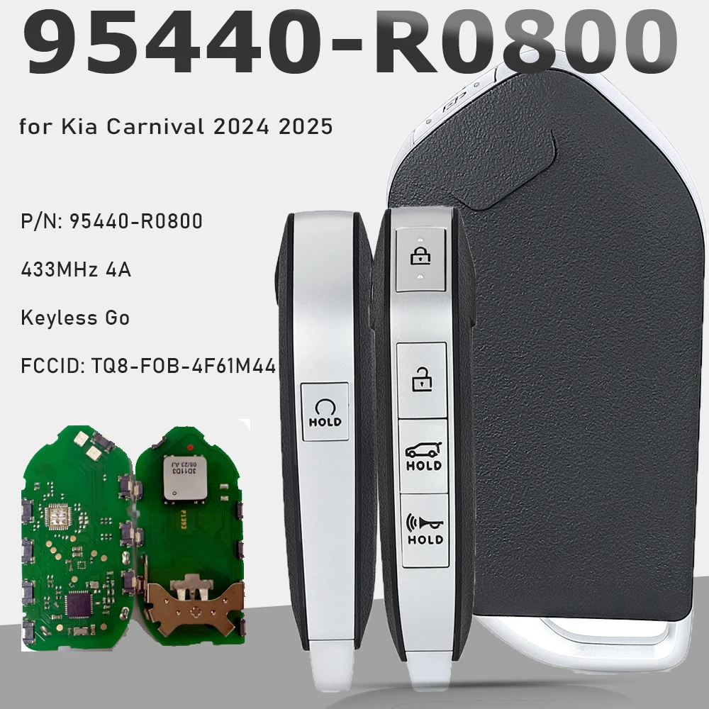 KEYECU PN: 95440-R0800 Умный дистанционный ключ FOB 5 кнопок 4A 433 МГц FOB без ключа для Kia Carnival 2024 2025
KEYECU PN: 95440-R0800 Умный дистанционный ключ FOB 5 кнопок 4A 433 МГц FOB без ключа для Kia Carnival 2024 2025