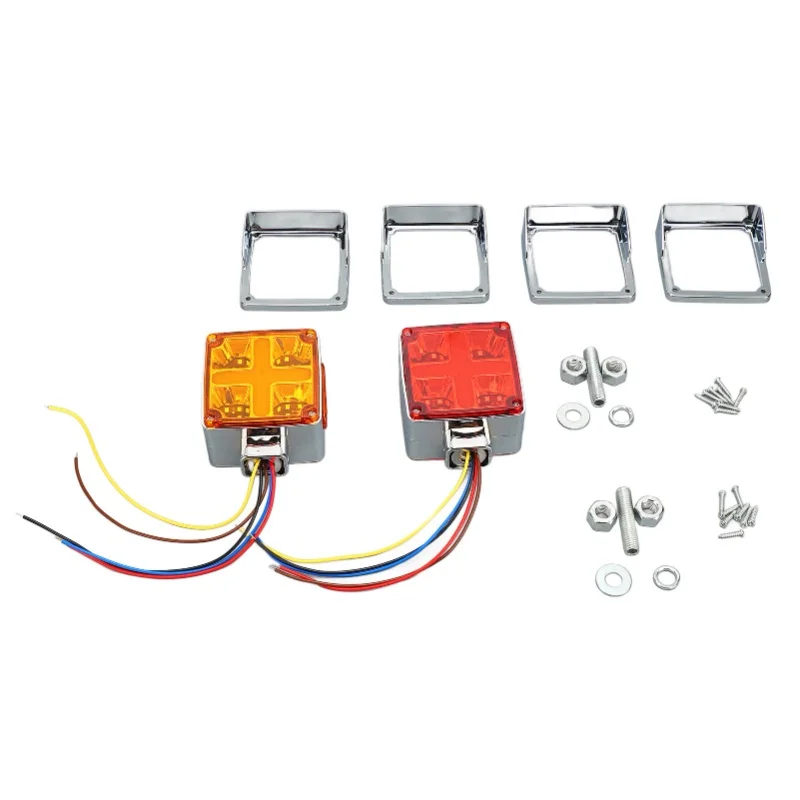 Square Double Face Turn Signal Lights LED Stop Turn Tail Signal Marker Pedestal Lamp Stud Mount For Truck Trailers
Square Double Face Turn Signal Lights LED Stop Turn Tail Signal Marker Pedestal Lamp Stud Mount For Truck Trailers