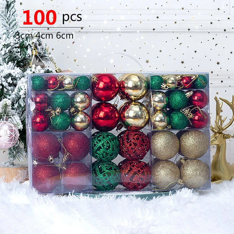 Набор из 100 рождественских шаров в подарочной коробке: елочные украшения 3-6 см (глянцевые/матовые/розовые/полые), пластиковые елочные шары/украшения
Набор из 100 рождественских шаров в подарочной коробке: елочные украшения 3-6 см (глянцевые/матовые/розовые/полые), пластиковые елочные шары/украшения
