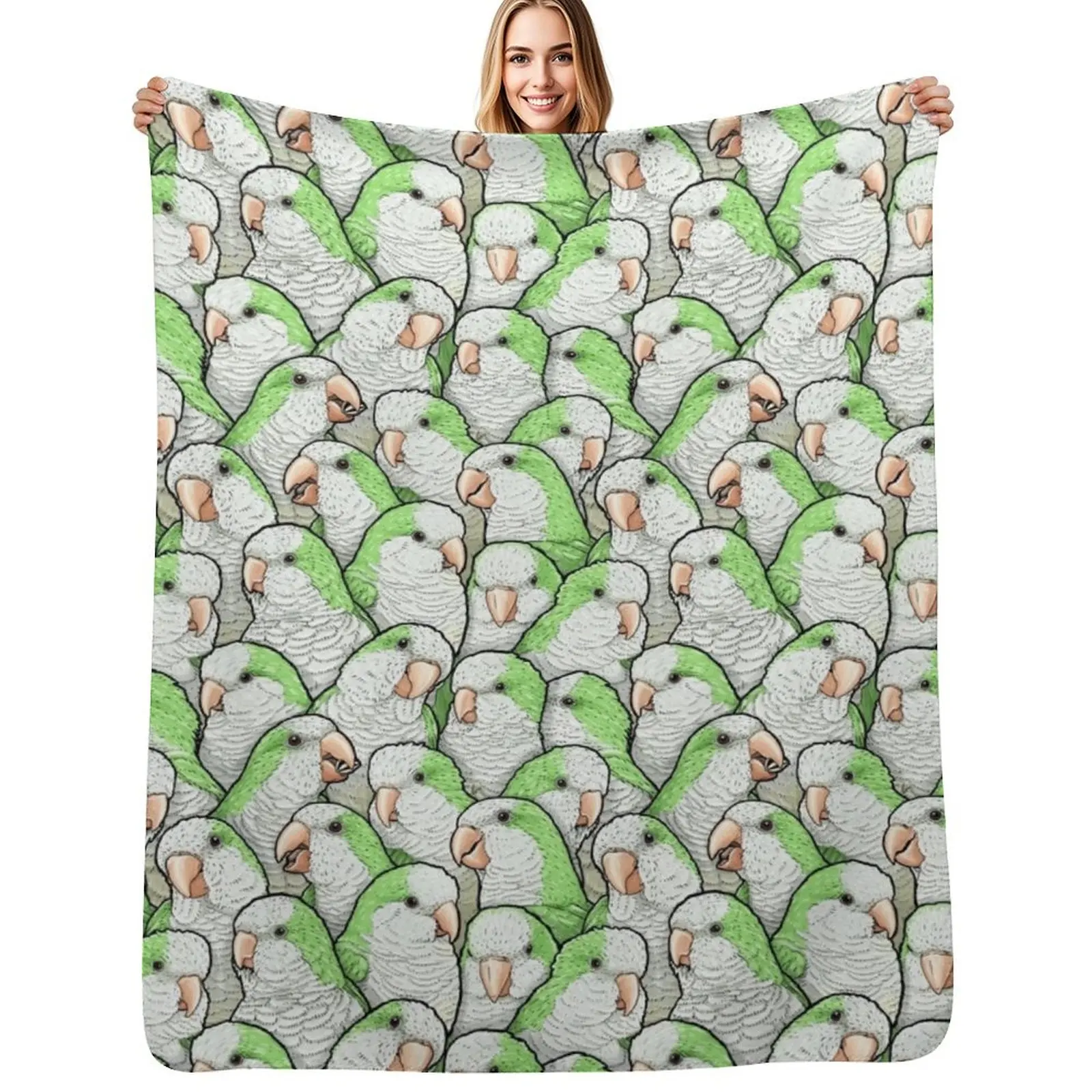 Green Quaker Monk Parakeets Throw Blanket Warm Cozy Throw Blanket for Living Room Couch
Green Quaker Monk Parakeets Throw Blanket Warm Cozy Throw Blanket for Living Room Couch