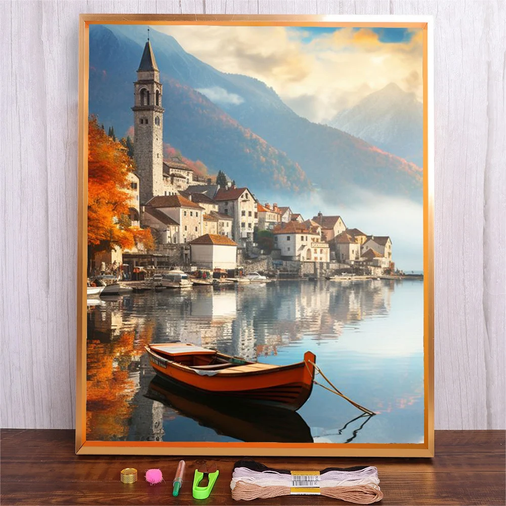 Seaside City Embroidery Kit For Beginners With Pattern And Instructions DMC Threads Cross Stitch Kits Needles Handicraft Gift
Seaside City Embroidery Kit For Beginners With Pattern And Instructions DMC Threads Cross Stitch Kits Needles Handicraft Gift