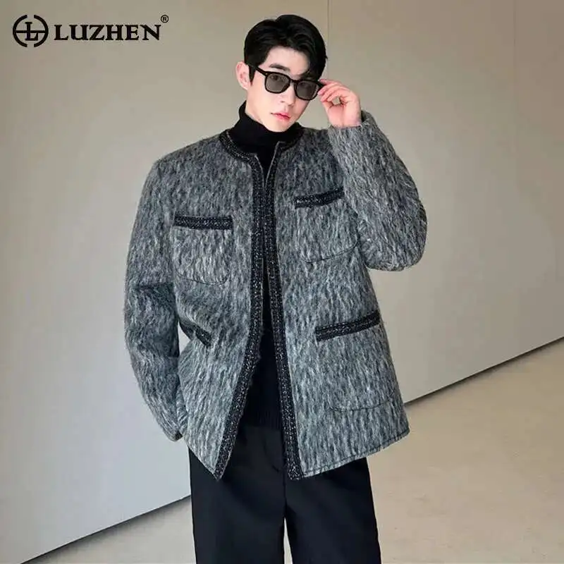 LUZHEN New Personality Collarless Thick Woolen Jacket Casual Vintage Design Clothing Elegance Korean Chic Male Coats LZ8259
LUZHEN New Personality Collarless Thick Woolen Jacket Casual Vintage Design Clothing Elegance Korean Chic Male Coats LZ8259