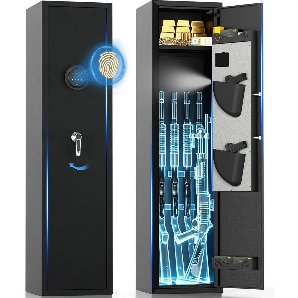 No Assembly Required 4-5 Biometric Gun Safe Fingerprint Cabinet for Rifles Pistols Shotguns with Adjustable Shelves Pistol Pockets Alarm System Quick Access Storage Safe
No Assembly Required 4-5 Biometric Gun Safe Fingerprint Cabinet for Rifles Pistols Shotguns with Adjustable Shelves Pistol Pockets Alarm System Quick Access Storage Safe