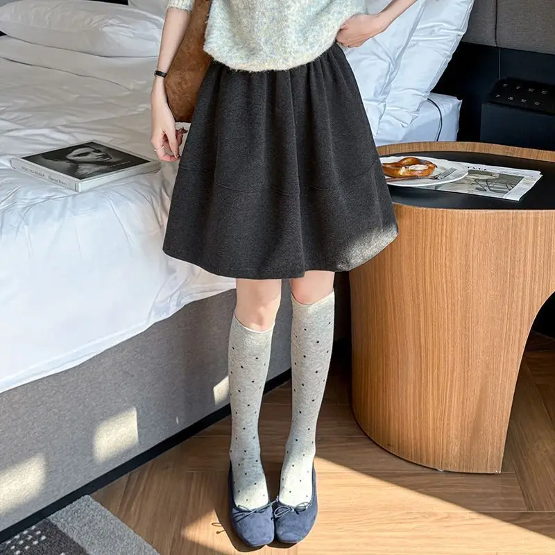 Grey Thick Woolen A-Line Skirt Women's High Waist Warm Polyester Blend B Class Safety Korean Style Daily Wear
Grey Thick Woolen A-Line Skirt Women's High Waist Warm Polyester Blend B Class Safety Korean Style Daily Wear