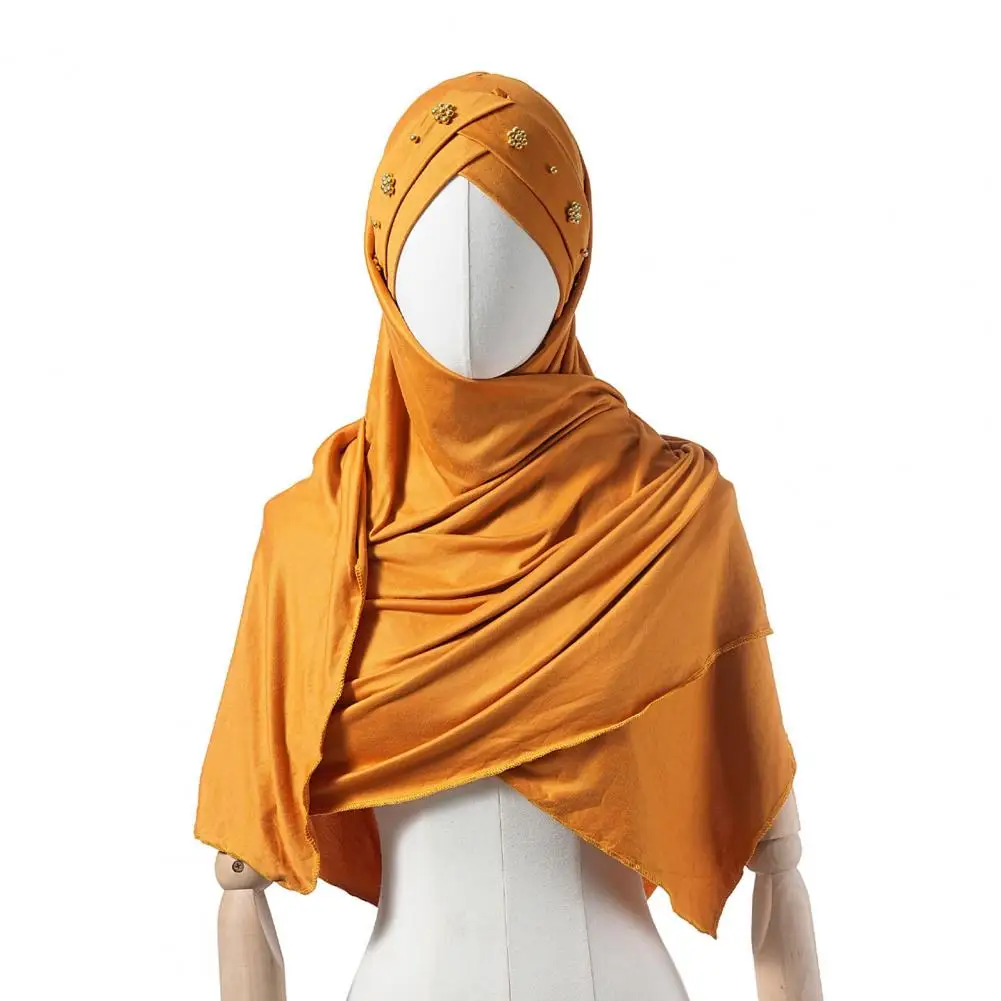 Lightweight Headscarf for Ladies Women Turban Hat Stylish Pleated Headscarf Hat with Bright Bead Detail Solid Color for Women
Lightweight Headscarf for Ladies Women Turban Hat Stylish Pleated Headscarf Hat with Bright Bead Detail Solid Color for Women