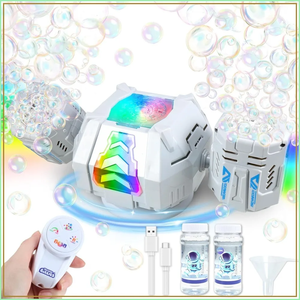 2026 RC Bubble Machine, RGB Lights, 360° Auto Rotation, Rechargeable, 30k+ Bubbles/Min, Outdoor Fun
2026 RC Bubble Machine, RGB Lights, 360° Auto Rotation, Rechargeable, 30k+ Bubbles/Min, Outdoor Fun