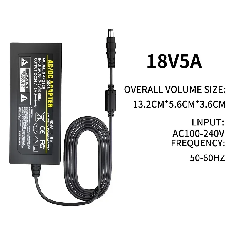 1PCS DC 18V5A power adapter, switch transformer socket 5.5 x 2.5mm, strips desktop
1PCS DC 18V5A power adapter, switch transformer socket 5.5 x 2.5mm, strips desktop