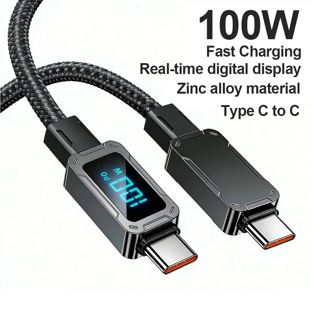 100W Zinc Alloy Digital Display USB C to Type C PD Fast Charging Data Cable for iPhone 15 16 17 Pro Max Xiaomi Samsung S26 S25
100W Zinc Alloy Digital Display USB C to Type C PD Fast Charging Data Cable for iPhone 15 16 17 Pro Max Xiaomi Samsung S26 S25