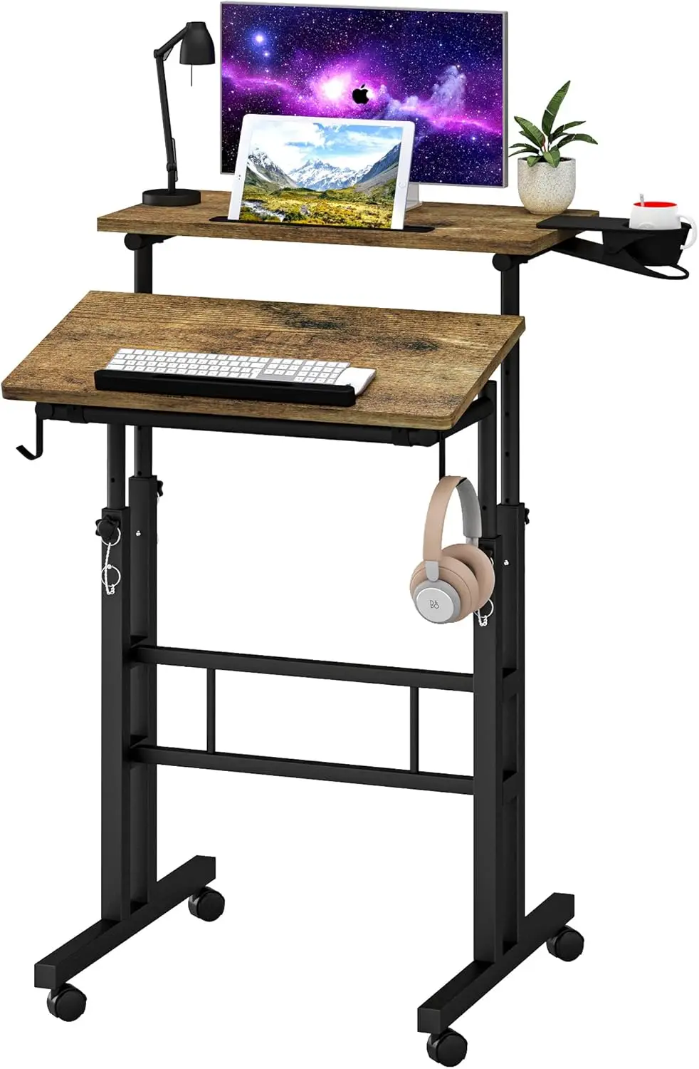 Height Adjustable Mobile Standing Desk with Cup Holder, Ergonomic Rolling Laptop Stand for Home Office
Height Adjustable Mobile Standing Desk with Cup Holder, Ergonomic Rolling Laptop Stand for Home Office