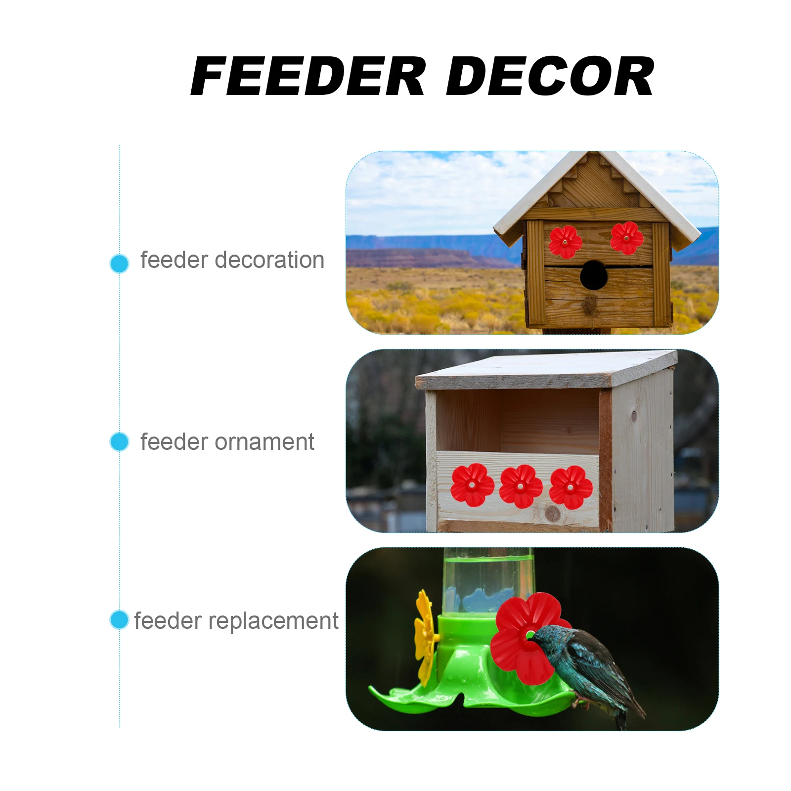 24pcs Plastic Hummingbird Flowers Feeders Outdoor Squirrel Proof Replacement Bird Feeder Decorative Blossoms Pet Supplies
24pcs Plastic Hummingbird Flowers Feeders Outdoor Squirrel Proof Replacement Bird Feeder Decorative Blossoms Pet Supplies