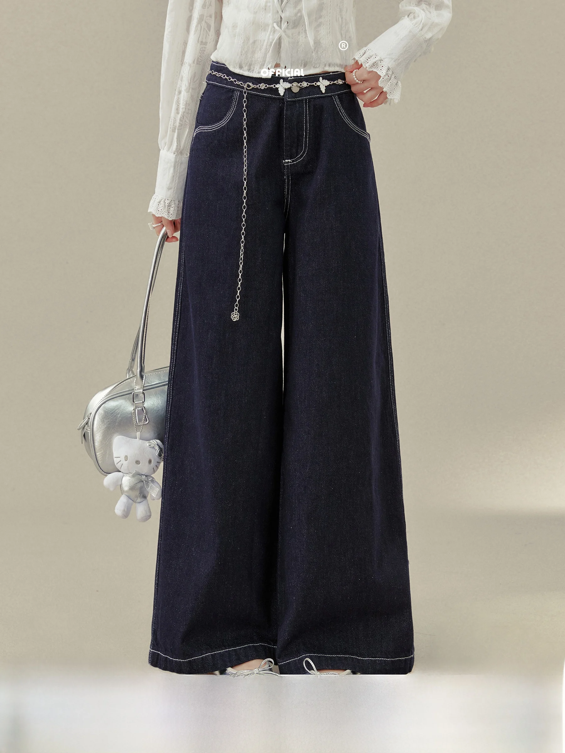 Deep Blue High Waist Wide Leg Jeans Women's Loose Fit Design Sensation High Waist Straight Tube Trousers Long Pants
Deep Blue High Waist Wide Leg Jeans Women's Loose Fit Design Sensation High Waist Straight Tube Trousers Long Pants