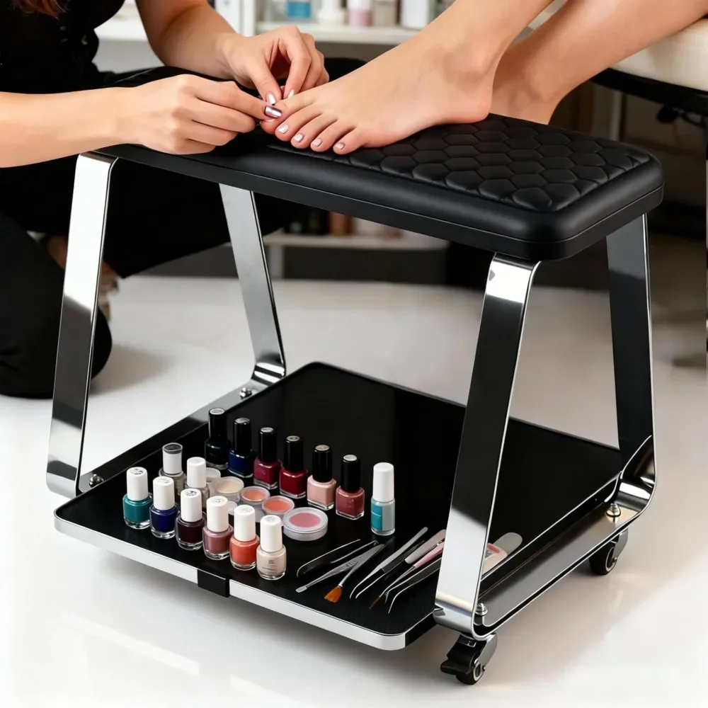 Movable Pedicure Foot Rest Trolley Cart Foot Bath Cart With Memory Foam Cushion, Tray Wheels, Ideal For Beauty Salon
Movable Pedicure Foot Rest Trolley Cart Foot Bath Cart With Memory Foam Cushion, Tray Wheels, Ideal For Beauty Salon