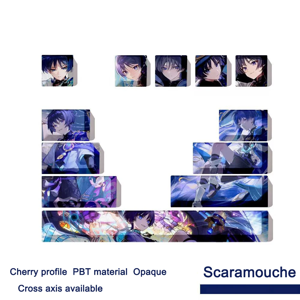 12Keys Genshin Impact Keycaps Anime Scaramouch Design Thermal Sublimation Cherry Profile Mechanical Keyboard Supplement Keycap
12Keys Genshin Impact Keycaps Anime Scaramouch Design Thermal Sublimation Cherry Profile Mechanical Keyboard Supplement Keycap
