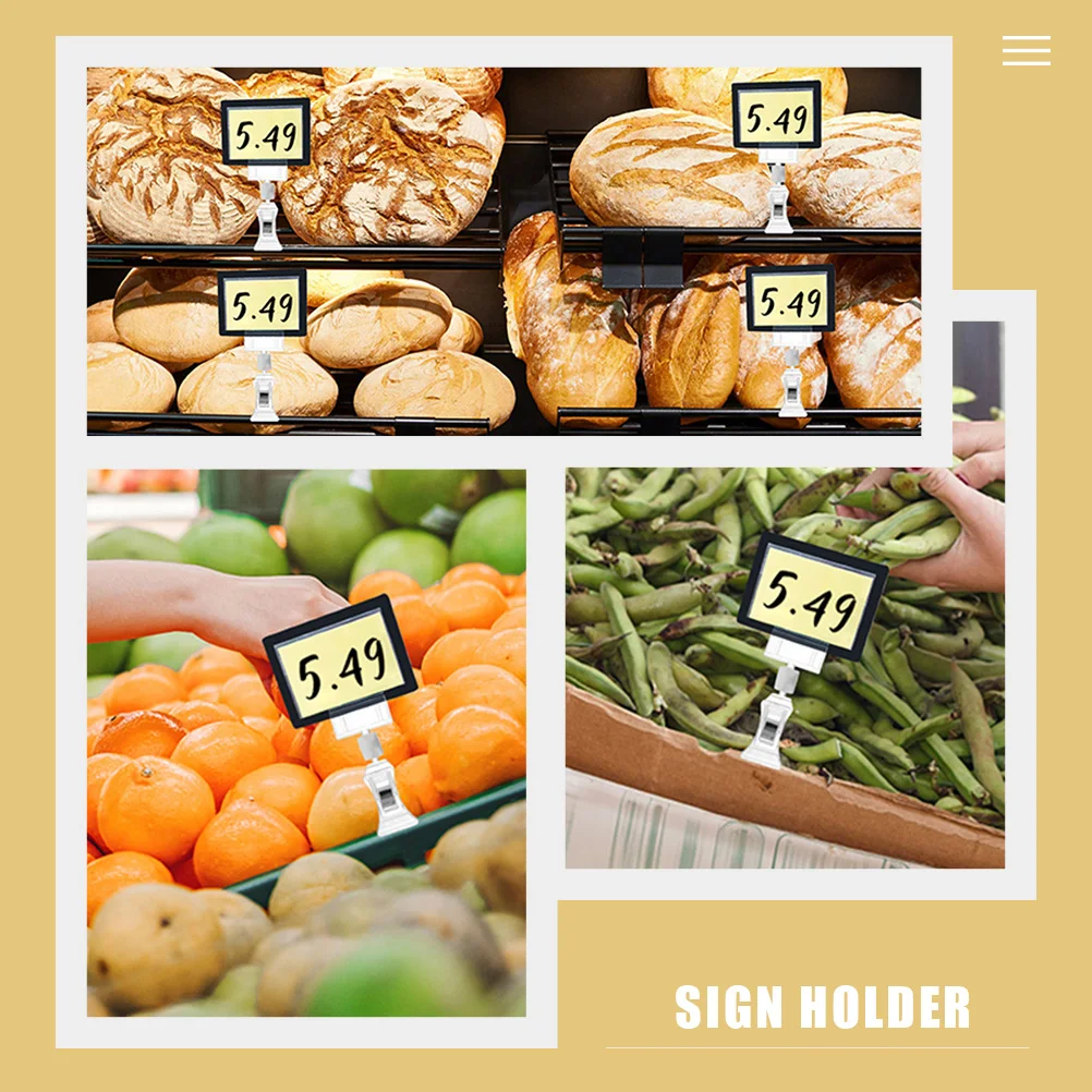 8 Pcs Plastic Sign Holder Clips Clear Basket Labels Clothing Rack Retail Countertop Rotating Display Stand 
8 Pcs Plastic Sign Holder Clips Clear Basket Labels Clothing Rack Retail Countertop Rotating Display Stand