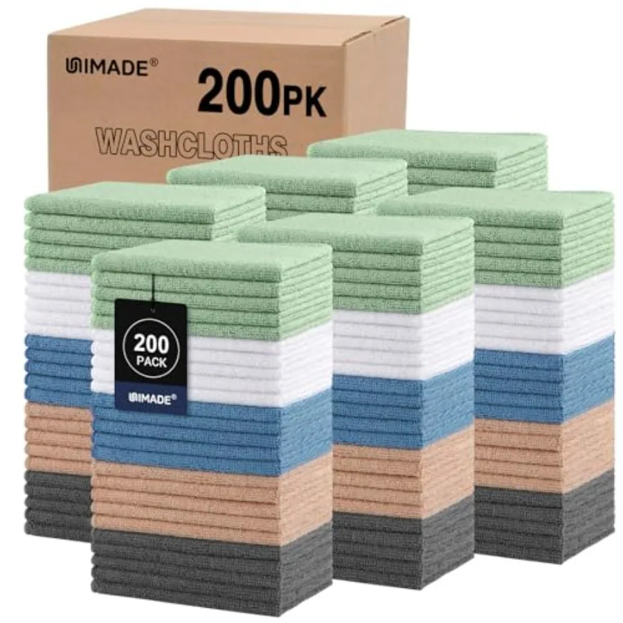 Washcloths Bulk 200 Pack Face Towels 12" x 12",Highly Soft Wash Cloths and Hand Towels, Fast Drying Multi-Purpose Microfiber Cl
Washcloths Bulk 200 Pack Face Towels 12" x 12",Highly Soft Wash Cloths and Hand Towels, Fast Drying Multi-Purpose Microfiber Cl