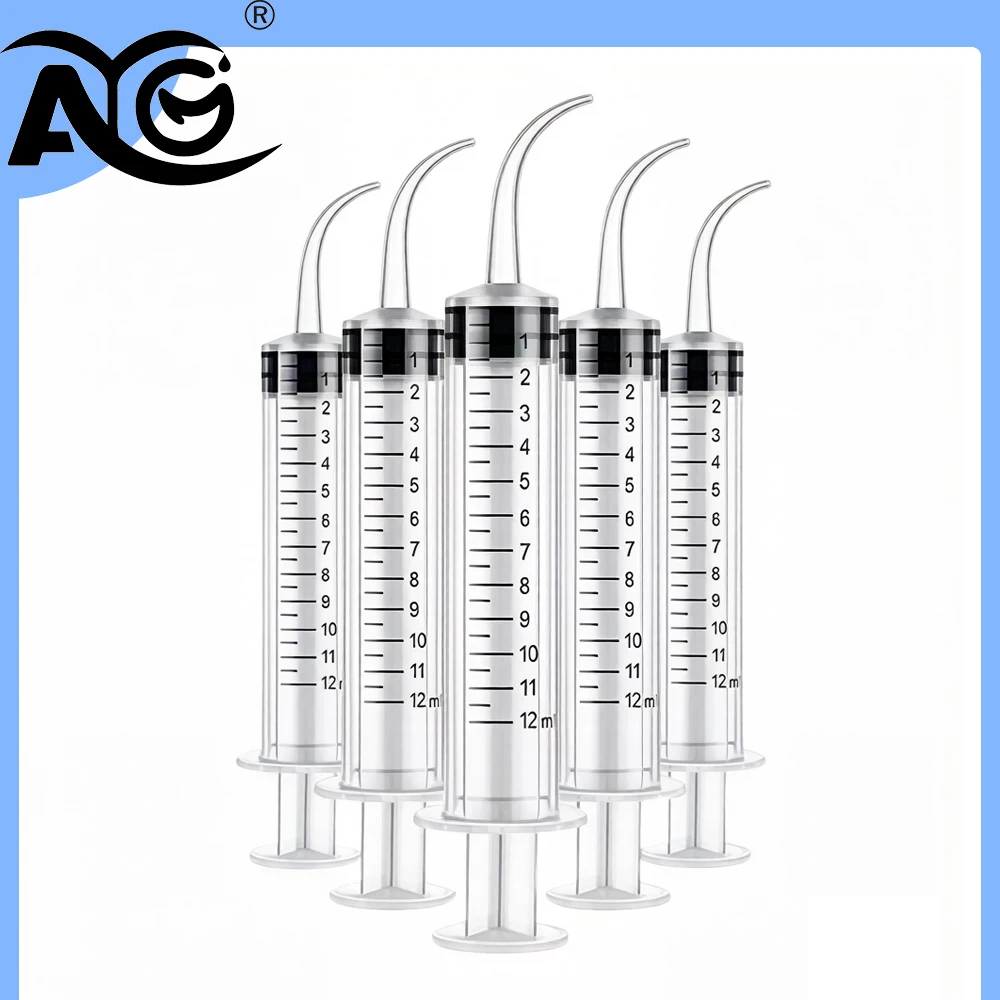 AG 5PCS Dental Syringe Disposable 12cc/ml Dental Irrigation Syringe with Curved Tip for Oral Fragrance-Free, Measurement Marking
AG 5PCS Dental Syringe Disposable 12cc/ml Dental Irrigation Syringe with Curved Tip for Oral Fragrance-Free, Measurement Marking