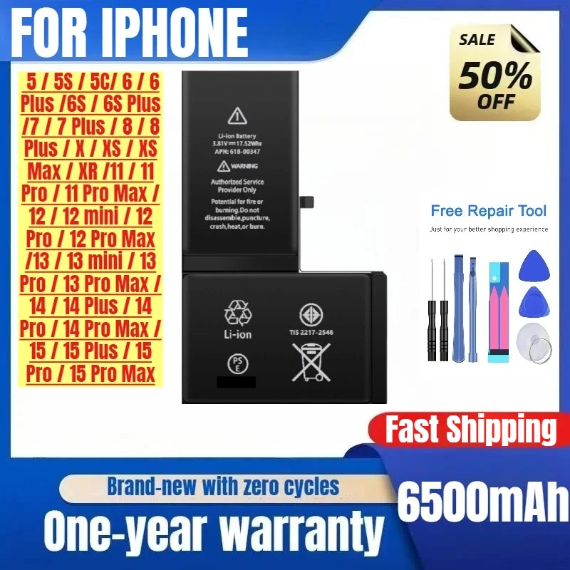 Battery for iPhone 7/7Plus/8/8Plus/X/XS/XSMax/XR/11/11Pro/11ProMax/12/12mini/12Pro/12ProMax/13/13mini/13Pro/13ProMax/14/14Pro
Battery for iPhone 7/7Plus/8/8Plus/X/XS/XSMax/XR/11/11Pro/11ProMax/12/12mini/12Pro/12ProMax/13/13mini/13Pro/13ProMax/14/14Pro