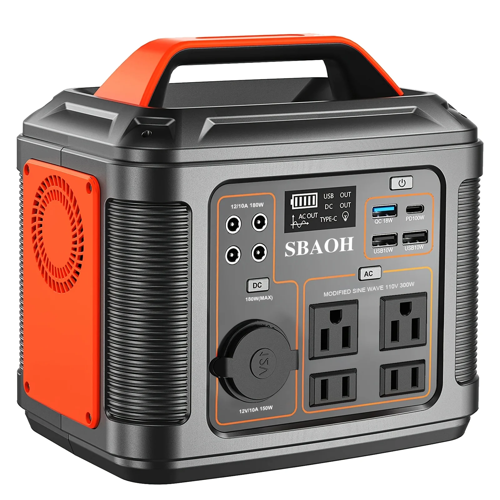300W Portable Power Station 296Wh 80000mAh Solar Powered Generator with 100W PD Fast Charging, 13 Outlets, Digital Display
300W Portable Power Station 296Wh 80000mAh Solar Powered Generator with 100W PD Fast Charging, 13 Outlets, Digital Display