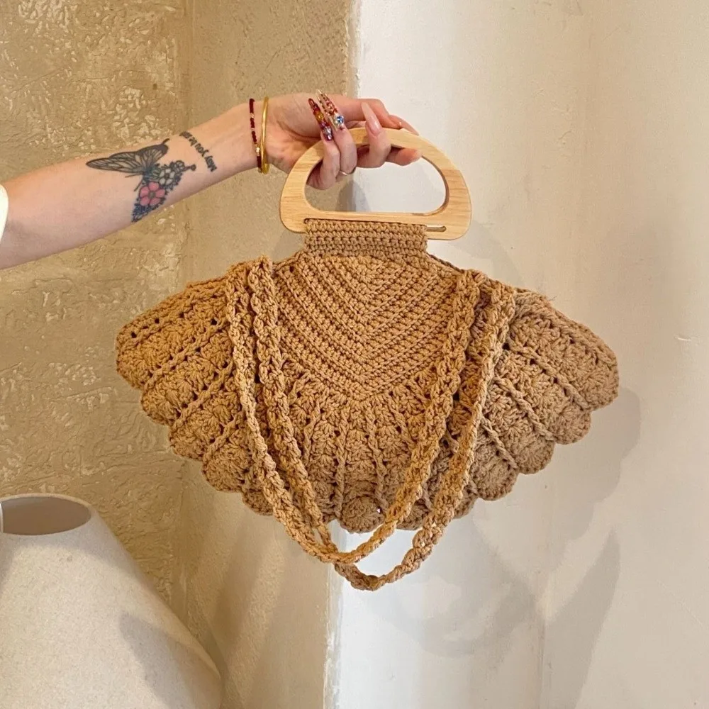 New Shell Shape Crochet Woven Bag Large Capacity Boho Underarm Bag Solid Color Handmade Crossbody Bag Women
New Shell Shape Crochet Woven Bag Large Capacity Boho Underarm Bag Solid Color Handmade Crossbody Bag Women