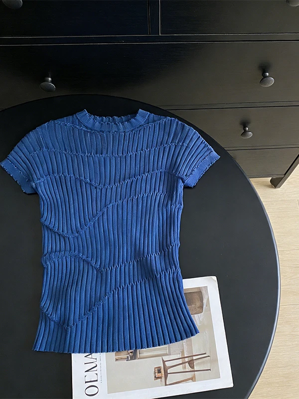 Slim Fit round Neck Short Sleeve Knitted Sweater Women's Elastic Casual Style Summer New Arrival Color Knitwear
Slim Fit round Neck Short Sleeve Knitted Sweater Women's Elastic Casual Style Summer New Arrival Color Knitwear