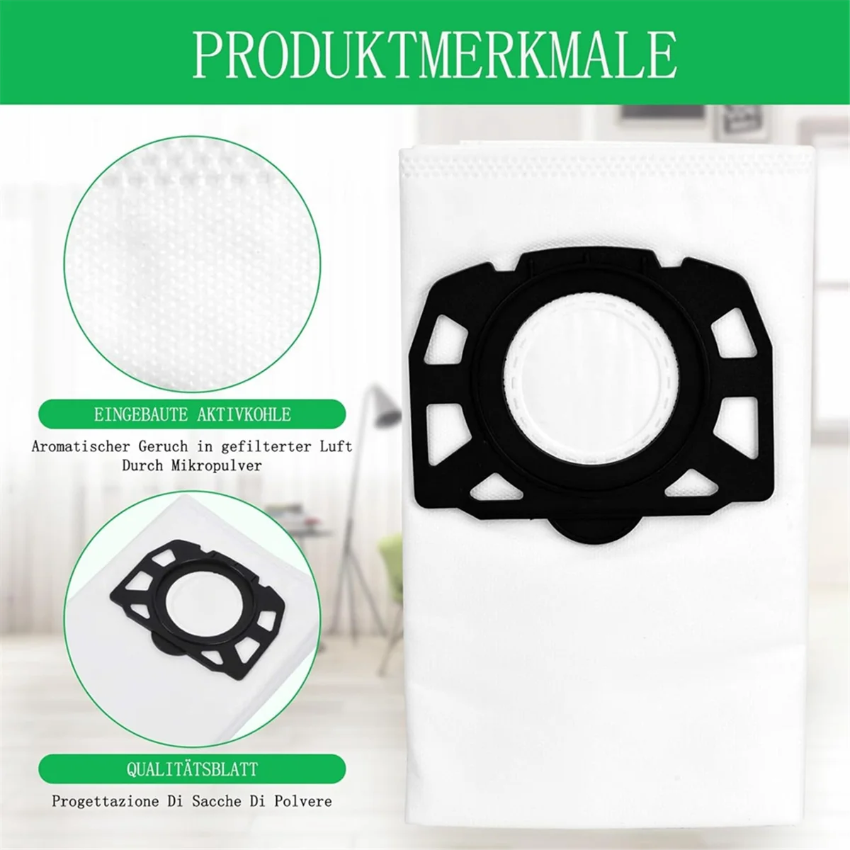 Vacuum Cleaner Bags for Karcher KWD1, KWD2, KWD3, WD2 Plus, WD3, SE 4001, SE 4002, WD 3.200-WD 3.800 M Accessories
Vacuum Cleaner Bags for Karcher KWD1, KWD2, KWD3, WD2 Plus, WD3, SE 4001, SE 4002, WD 3.200-WD 3.800 M Accessories