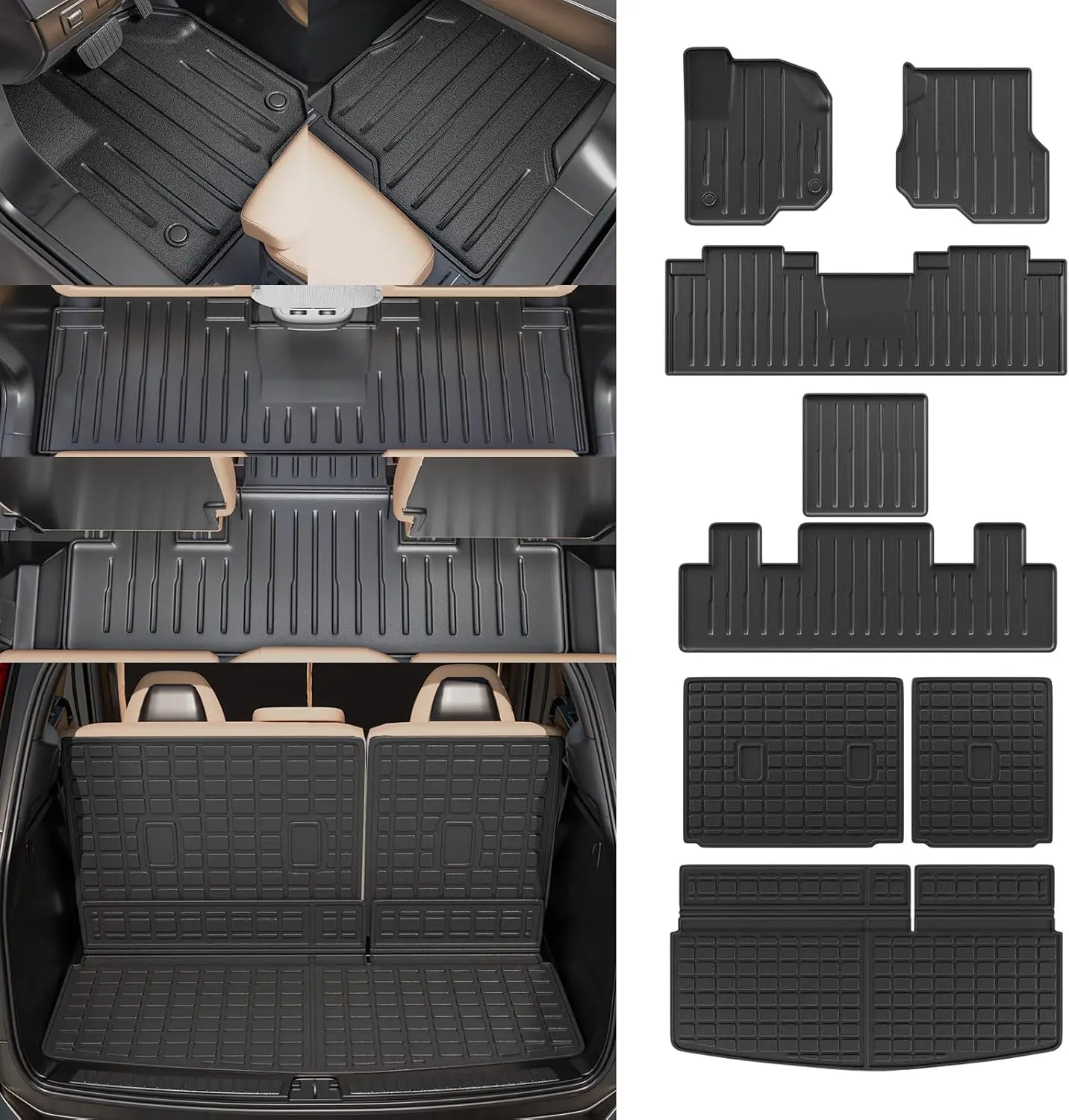 Floor Mats and Cargo Liners for 7-Seater SUVs, Compatible with 2018-2024 Models, Includes Trunk and Backrest Mats
Floor Mats and Cargo Liners for 7-Seater SUVs, Compatible with 2018-2024 Models, Includes Trunk and Backrest Mats