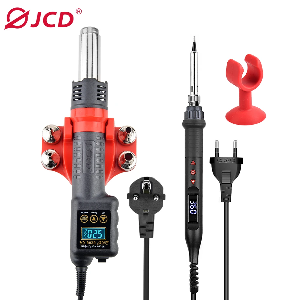 JCD New All-in-one 8208 Hot Air Gun 750W Micro Soldering Station LED Digital Hair dryer for BGA Welding Repair Tools Heat Gun
JCD New All-in-one 8208 Hot Air Gun 750W Micro Soldering Station LED Digital Hair dryer for BGA Welding Repair Tools Heat Gun
