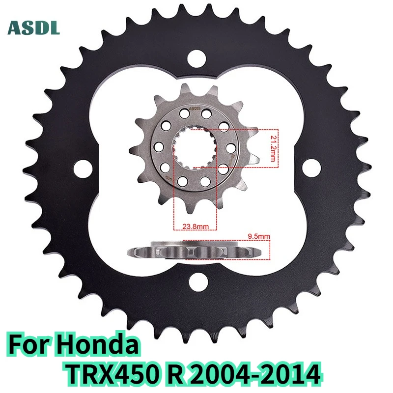 520 38T 13T Teeth Motorcycle Front Rear Sprocket For Honda TRX450R TRX450 R/ER 2004-2014 Motorbike Gear Wheel 520Chain 20CrMnTi
520 38T 13T Teeth Motorcycle Front Rear Sprocket For Honda TRX450R TRX450 R/ER 2004-2014 Motorbike Gear Wheel 520Chain 20CrMnTi
