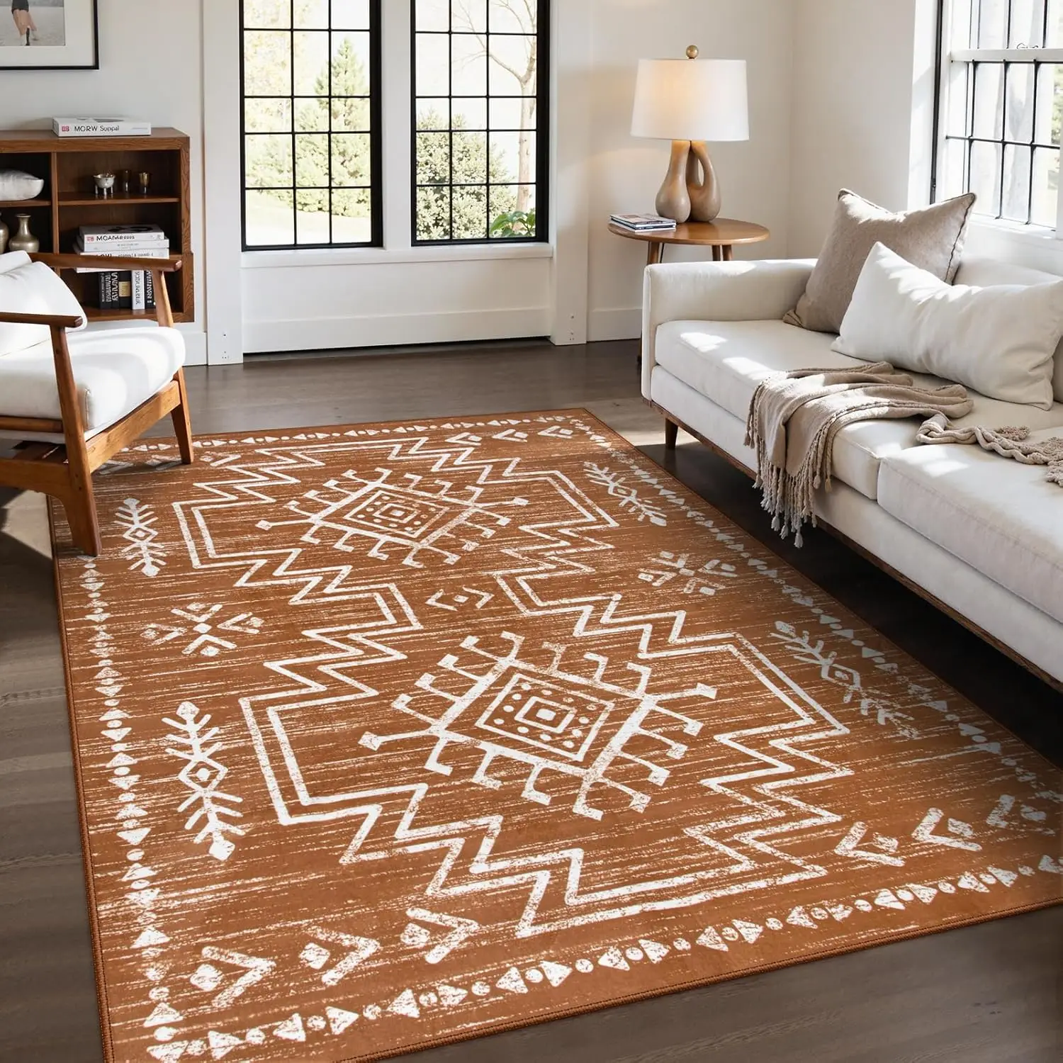 Bohemian Tribal Geometric Pattern Area Rug, Non Slip Floor Mat for Living Room Bedroom Balcony Indoor Home Decoration
Bohemian Tribal Geometric Pattern Area Rug, Non Slip Floor Mat for Living Room Bedroom Balcony Indoor Home Decoration