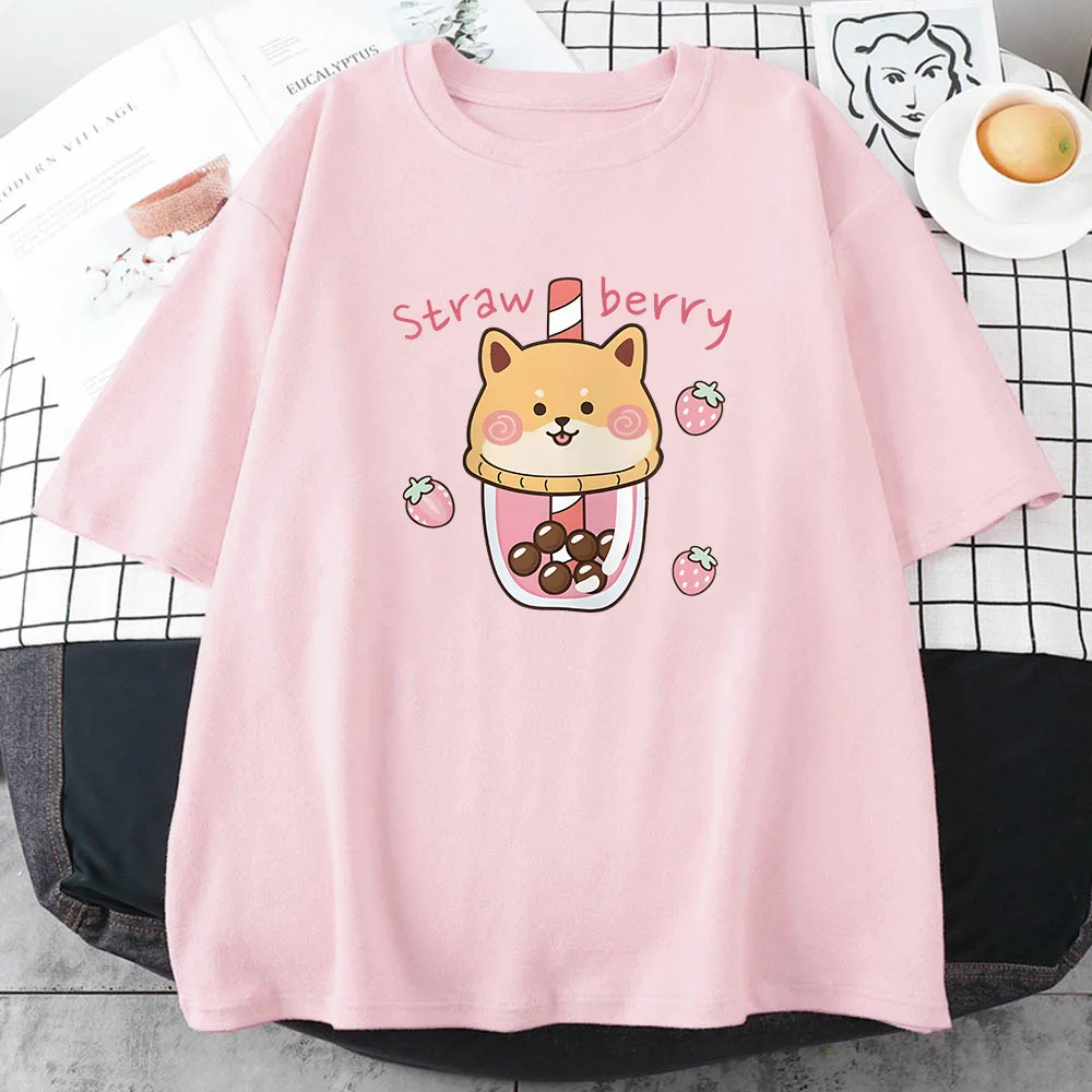 Strawberry Milk Cartoon Printing Tee-shirt Short Sleeve Cotton Soft T-shirts Spring Casual Ropa Mujer Girls Kawaii Graphic Print
Strawberry Milk Cartoon Printing Tee-shirt Short Sleeve Cotton Soft T-shirts Spring Casual Ropa Mujer Girls Kawaii Graphic Print