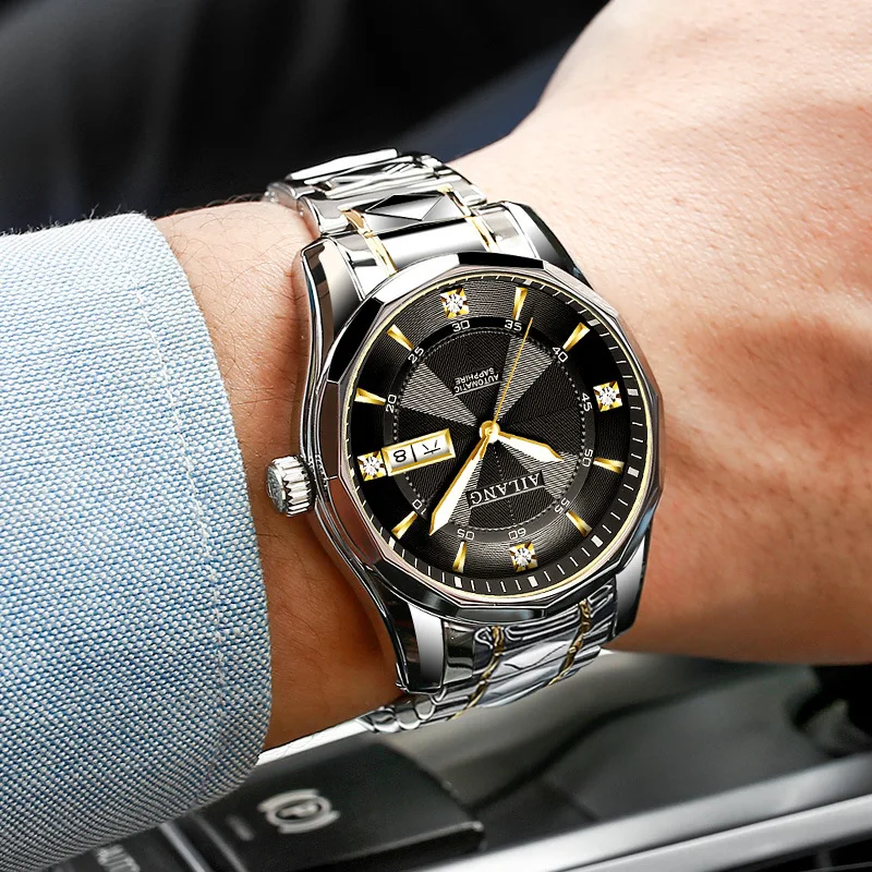 AILANG New Men Mechanical Watches Stainless Steel Luxury Automatic Watch Waterproof Luminous Hands Wristwatch Relogio Masculino
AILANG New Men Mechanical Watches Stainless Steel Luxury Automatic Watch Waterproof Luminous Hands Wristwatch Relogio Masculino