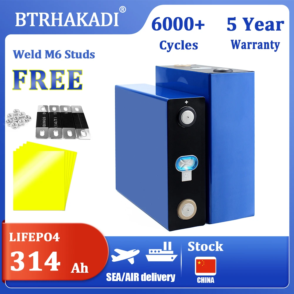 CALT 3.2V 314Ah Lifepo4 Rechargeable Brand New Original Batteries 4-16PCS For Energy Storage Boat RV DIY 48V Battery Pack
CALT 3.2V 314Ah Lifepo4 Rechargeable Brand New Original Batteries 4-16PCS For Energy Storage Boat RV DIY 48V Battery Pack