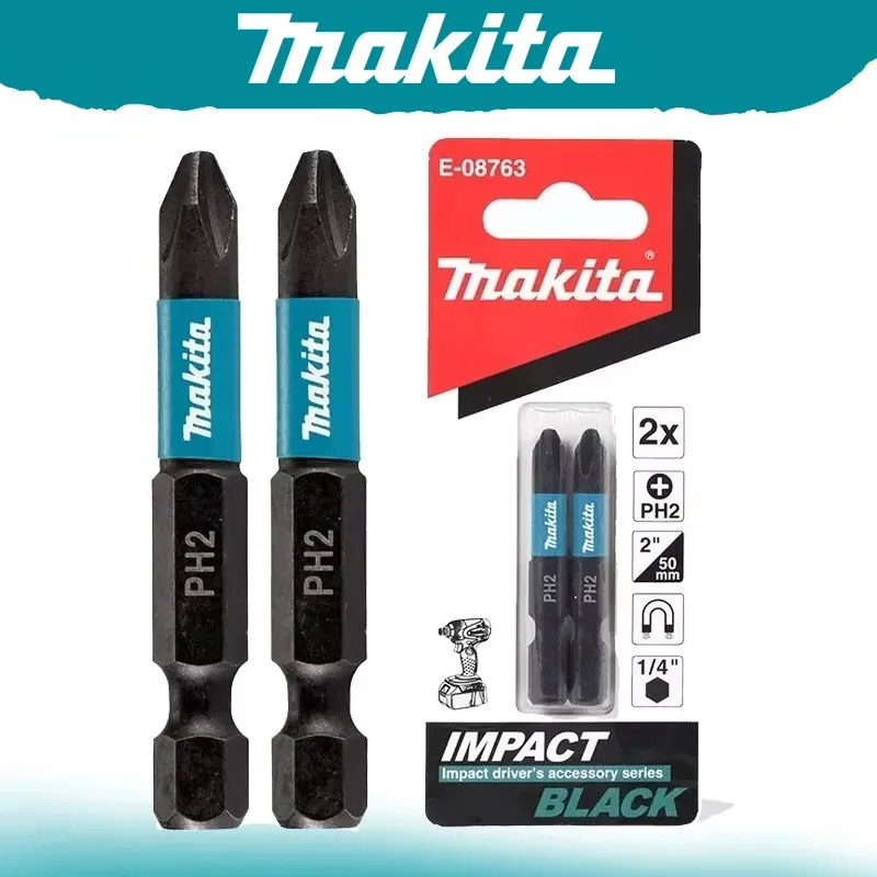 Makita E-08763 Impact Screwdriver Bits PH2 50MM 1/4'' 2pcs Magnetic Phillips Driver Drill Head Tool Accessory
Makita E-08763 Impact Screwdriver Bits PH2 50MM 1/4'' 2pcs Magnetic Phillips Driver Drill Head Tool Accessory