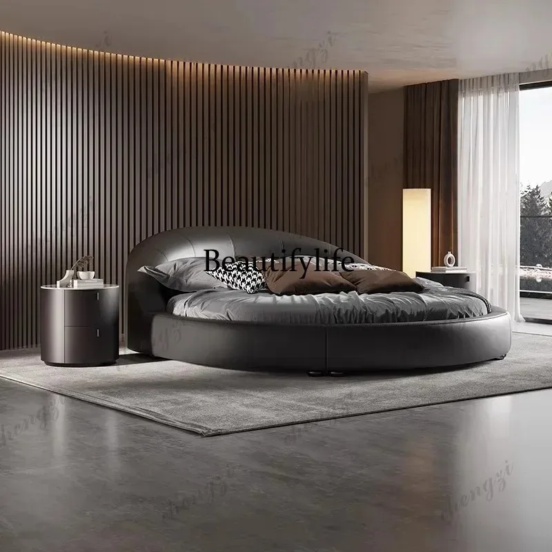 E182 Black Luxury Double Bed Couples Base Elegant Frame Modern Double Bed Size Adults Circle Cama Matrimonial Furniture
E182 Black Luxury Double Bed Couples Base Elegant Frame Modern Double Bed Size Adults Circle Cama Matrimonial Furniture