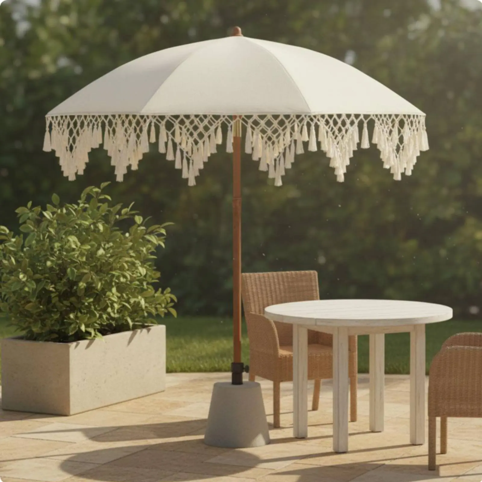 Tassel Patio Umbrella Portable Tassel Beach Umbrella Garden Sunshade with Tassels Sturdy 8-Rib Construction for Market Vendors
Tassel Patio Umbrella Portable Tassel Beach Umbrella Garden Sunshade with Tassels Sturdy 8-Rib Construction for Market Vendors