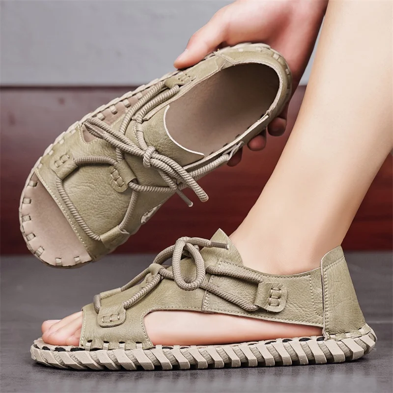Roman Sandals Men's Outdoor Spring Wear Anti-Slip Driving Slippers Casual Sports Leather Soft Bottom Beach Shoes
Roman Sandals Men's Outdoor Spring Wear Anti-Slip Driving Slippers Casual Sports Leather Soft Bottom Beach Shoes