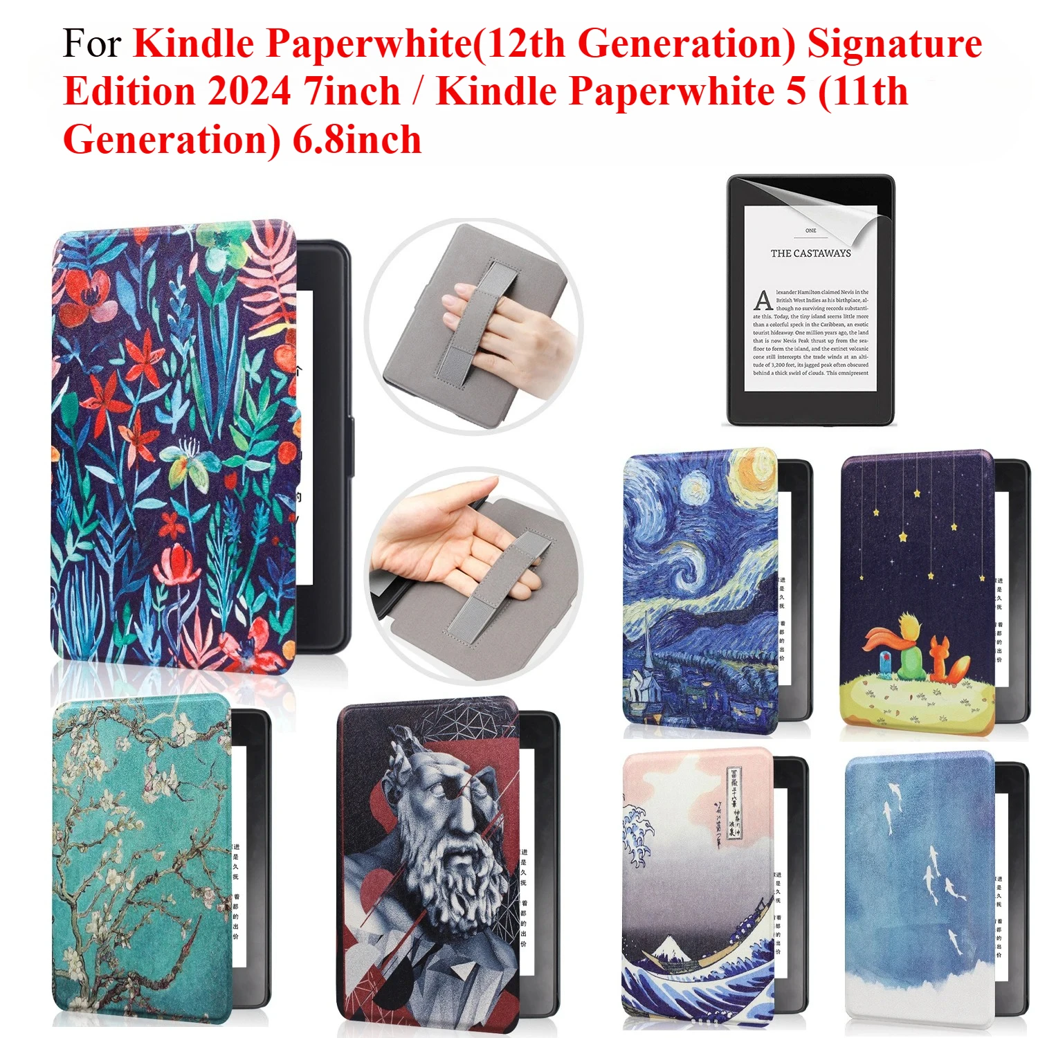 Case for Kindle Paperwhite 11th Gen 6.8 Inch 2021 /12th Gen Signature Edition 2024 7inch Hand Strap Funda Ebook Auto Wake Sleep
Case for Kindle Paperwhite 11th Gen 6.8 Inch 2021 /12th Gen Signature Edition 2024 7inch Hand Strap Funda Ebook Auto Wake Sleep